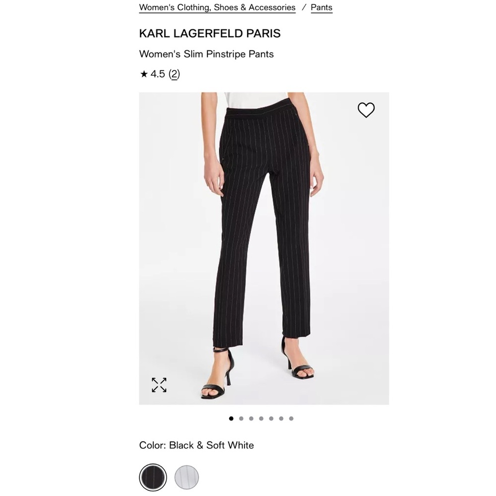 Karl Lagerfeld Women's Black Pinstripe Pants
